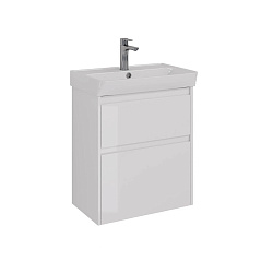 Тумба Lemark COMBI 60 см под 1 раковину, подвесная/напольная, 2 ящика, цвет корпуса, фасада: Белый г
