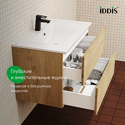 Тумба с умывальником, подвесная, 80 см, дуб светлый, Bild, IDDIS, BIL80V0i95K