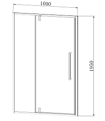 Душевая дверь Slim-N VDP-4SN100CLGM, вороненая сталь, стекло прозрачное, , шт