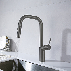 Смеситель для кухни Vincea VKF-107GM, вороненая сталь, , шт