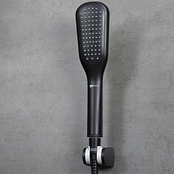 URSUS Встраиваемый термостатический смеситель с верхним душем, лейка 3 режима,латунь/чёрный,LM7242BL