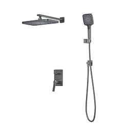 Встраиваемая система с тропическим и ручным душем, матовый графит, Parker, IDDIS, PARGM02i67