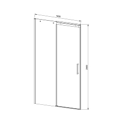 Душевая дверь Dice VDS-4D140CL, 1400, хром, стекло прозрачное, , шт