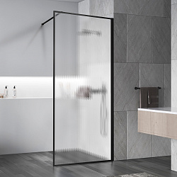 Душевая перегородка Walk-In VSW-1HP120FLB, 1200*2000, черный, стекло рифленое, , шт