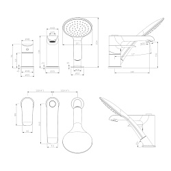 Встраиваемый смеситель на борт ванны, на 3 отверстия, кнопочны переключатель, высота излива 11 см, д