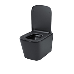 Унитаз подвесной безободковый, чёрный матовый, Bild, IDDIS, BILR2BMi25