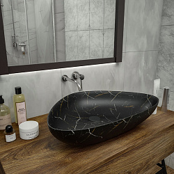 Corpa Nera Paganini/Паганини  60 раковина накладная, черный мрамор