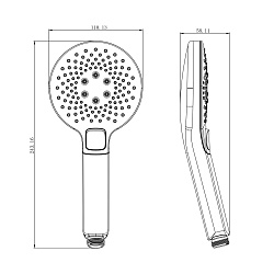 Лейка для душа, 3 режима, Ø11х24,3см, пластик/хром/белый, блистер