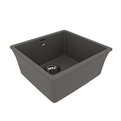 SINARA 440-U Мойка кухонная из кварцгранита цвет: серый шёлк комплектация: крепеж, сливная арматура