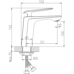 Смеситель для раковины, латунь, белый/хром HB10548-8