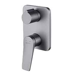 Встраиваемый смеситель для ванны и душа, на два выхода, без аксессуаров, латунь/графит