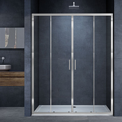 Душевая дверь Alpha VDS-3AL2180MT, 1800, хром, стекло текстурное, , шт