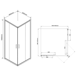 Душевой уголок Garda VSS-1G100CLB, 1000*1000, черный, стекло прозрачное , , шт