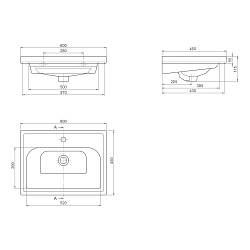 Умывальник мебельный Opadiris CeraStyle Frame 60