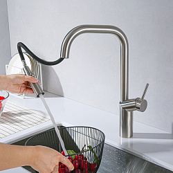 Смеситель для кухни Vincea VKF-107BN, брашированный никель, , шт