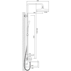 Душевая система, черный, B24813-7