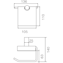 Держатель для туалетной бумаги, черный HB8403-7