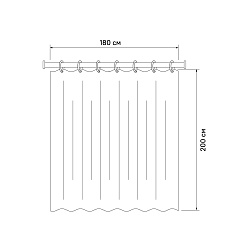 Штора для ванной комнаты, 200*180см, полиэстер, B61P218i11, IDDIS