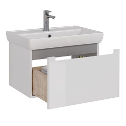 Тумба Lemark BUNO MINI 70 см под 1 раковину, подвесная, 1 ящик, цвет планки: Серый, цвет корпуса, фа