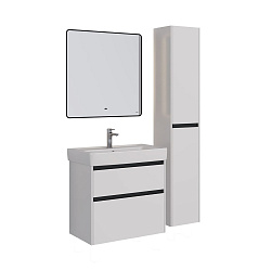 Зеркало Lemark MIOBLACK 80х80 см с интерьерной подсветкой, с подогревом