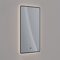 Зеркало Lemark MIOBLACK 45х80 см с интерьерной подсветкой, с подогревом