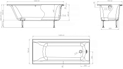 Ванна прямоугольная BUILD NEW 160x70