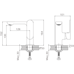 Смеситель для раковины с термо дисплеем , латунь, черный HB12590-7