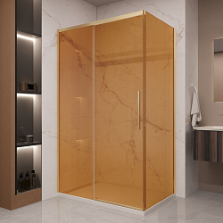 Душевой уголок Stella VSR-1ST9012GSG, 1200*900, брашированное золото, стекло янтарь, , шт