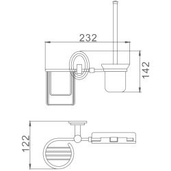 Ёршик туалетный настенный с подставкой, хром HB1510-1