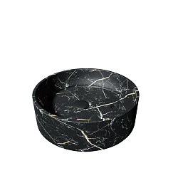 Corpa Nera Bosso/Боссо раковина  накладная D40 с полочкой под смеситель, черный мрамор