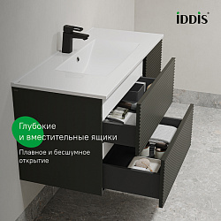Тумба с умывальником, подвесная, 100 см, темно-серый, Bild, IDDIS, BIL10G0i95K