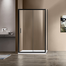 Душевой уголок Garda VSR-1G1012CLB, 1200*1000, черный, стекло прозрачное, , шт