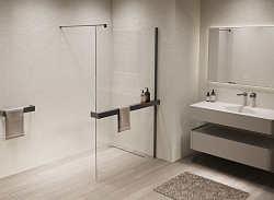 Душевая перегородка Walk-In VSW-1HR100CLGM, 1000*2000, вороненая сталь, стекло прозрачное, , шт