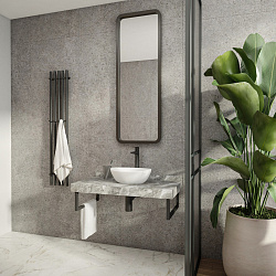 Corpa Nera Grossi/Гросси столешница 100 под раковину керамогранит, серый мрамор