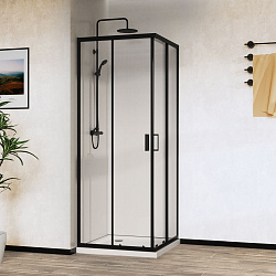 Душевой уголок City VSS-5CT8010CLB, 1000*800, черный, стекло прозрачное , , шт