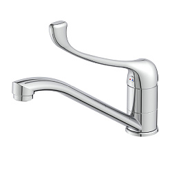 PROJECT Смеситель для раковины/кухни с локтевой рукояткой, с поворотным изливом, латунь/хром