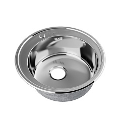 Мойка, нержавеющая cталь, полированная, D510, Basic, IDDIS, BAS51P0i77