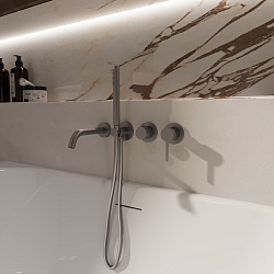 Смеситель для ванны Groove VBTW-4G1GM, встраиваемый, вороненая сталь, , шт