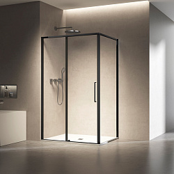 Душевой уголок Slim 8mm VSR-6SL8014CLB, 1400*800, черный, стекло прозрачное, , шт