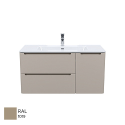 Тумба с умывальником, подвесная, 100 см, капучино, Edifice, IDDIS, подходит умыв. 0101000i28