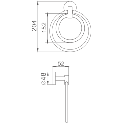 Держатель для полотенец,  двойное кольцо, хром HB1704-1