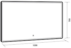 DREJA.eco Зеркало POINT, 120x70 см, сенсорный выключатель, LED-подсветка