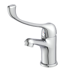 PROJECT Смеситель для раковины с локтевой рукояткой, монолитный, латунь/хром