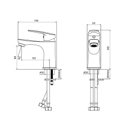 Смеситель для умывальника, Horizont, Milardo, HORSB00M01