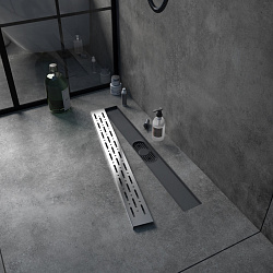 Corpa Nera Grossi/Гросси душевой трап 60 см с гидрозатвором, решетка из нержавеющей стали