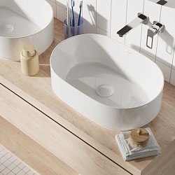 Раковина накладная Pragma Olako, белая глянцевая, OLK1.GWRL.006