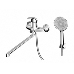 Смеситель универсальный для ванны с поворотным изливом 380 мм, хром