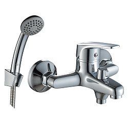 Смеситель для ванны с коротким изливом, поворотный переключатель, латунь/хром, D40-30