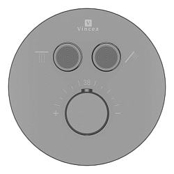 Встраиваемый смеситель для душа VSCV-322T-MGM двухфункциональный, термостатический, вороненая сталь,