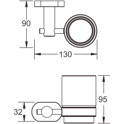 Стакан 1шт (круг), хром B90006